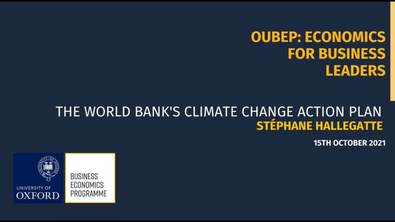 OUBEP Presents: The World Bank’s Climate Change Action Plan